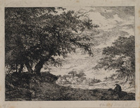 TvB G 0434
<br/>
Weg naar dorp met rustende man
<br/>
<em>Brussel, Hermanus van (1763-1815)</em>